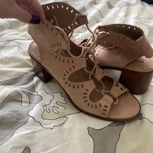 Lace up heeled sandals